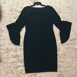 Vince Camuto Dark Green Long Sleeve Dress